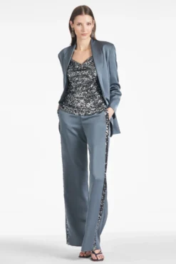 Tuxedo Sequin Alli Pant - Gunmetal -Cheap The Simply Dress Store ALLIPANT JESSETOP GUNMETAL FRONT2 scaled