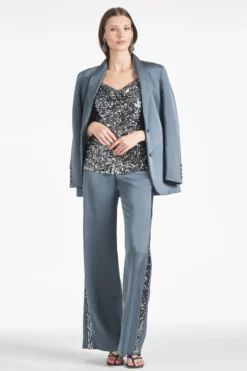 Tuxedo Sequin Alli Pant - Gunmetal -Cheap The Simply Dress Store ALLIPANT JESSETOP GUNMETAL FRONT3 scaled