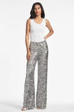 Alli Pant - Silver Sequins