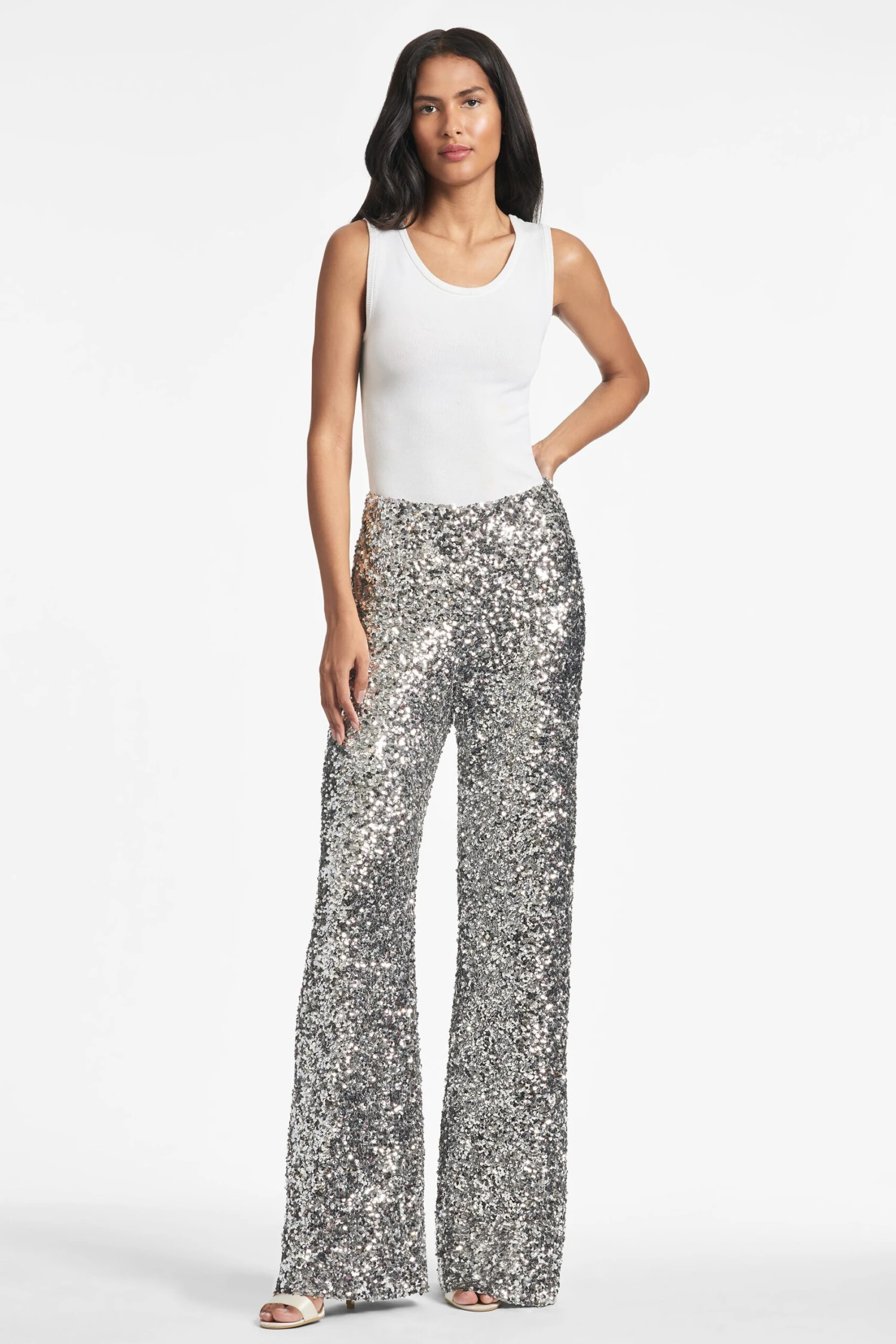 Alli Pant - Silver Sequins 1 Alli Pant - Silver Sequins