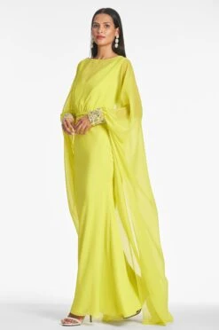 Aphrodite Gown - Neon Limeade -Cheap The Simply Dress Store APHRODITEGOWN NEONLIMEADE SIDE