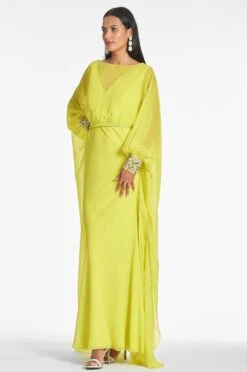 Aphrodite Gown - Neon Limeade -Cheap The Simply Dress Store APHRODITEGOWN NEONLIMEADE SIDE2