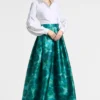 Ava Skirt - Emerald Watercolor Floral