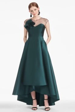 Blakely Gown - Forest Green -Cheap The Simply Dress Store BLAKELYGOWN FORESTGREEN FRONT