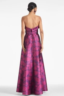 Brielle Gown - Magenta Bloom -Cheap The Simply Dress Store BRIELLEGOWN MAGENTABLOOM BACK