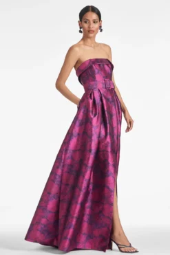 Brielle Gown - Magenta Bloom