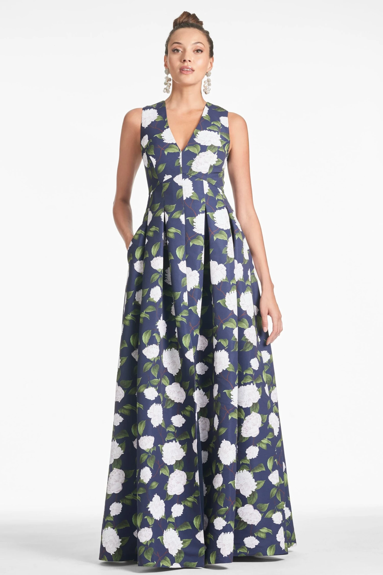 Brooke Gown - Navy/Ivory Moonlit Garden 3 Brooke Gown - Navy/Ivory Moonlit Garden - Image 3