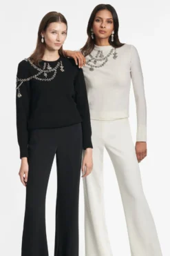 Charmaine Knit - Black -Cheap The Simply Dress Store CHARMAINESWEATERS BLACK IVORY2 scaled