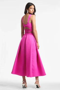 Leighton Skirt - Cerise -Cheap The Simply Dress Store DARCYTOP LEIGHTONSKIRT CERISE BACK scaled