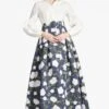 Florence Gown - Navy/Ivory Moonlit Garden