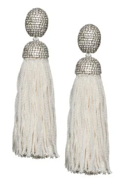 Hilary Earrings - Crystals / Thread -Cheap The Simply Dress Store J20E73 HILARYEARRING IVORY