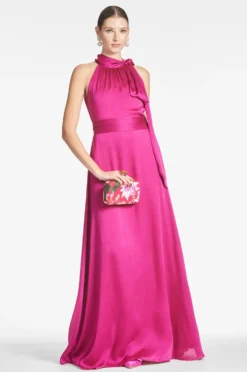 On The Rocks Clutch - Deep Pink Dahlia -Cheap The Simply Dress Store KAYLAGOWN DRAGONFRUIT FRONT5 scaled