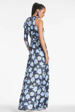 Kayla Gown - Ocean Blue Magnolia 5 Kayla Gown - Ocean Blue Magnolia -Cheap The Simply Dress Store KAYLAGOWN OCEANBLUEMAGNOLIA BACK scaled