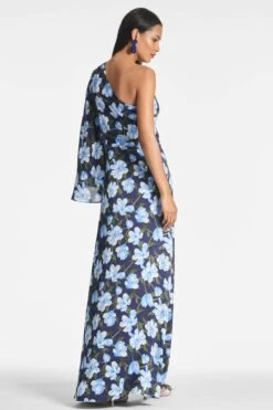 Keely Gown - Ocean Blue Magnolia -Cheap The Simply Dress Store KEELYGOWN OCEANBLUEMAGNOLIA BACK