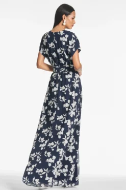 Leah Gown - Navy Venetia Petal -Cheap The Simply Dress Store LEAHGOWN NAVYVENETIAPETAL BACK scaled