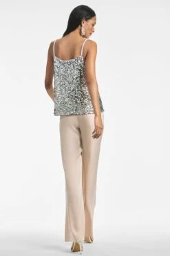 Leta Top - Silver -Cheap The Simply Dress Store LETATOP SILVERSEQUINS BACK