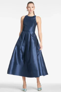 Leighton Skirt - Navy -Cheap The Simply Dress Store LEXIETOP LEIGHTONSKIRT NAVY FRONT4 scaled