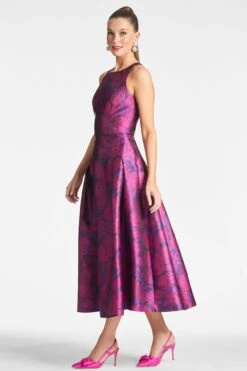 Lexie Top - Magenta Bloom -Cheap The Simply Dress Store LEXIETOP LYDIASKIRT MAGENTABLOOM SIDE