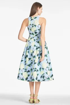 Lydia Skirt - Sky Citrine Peonies -Cheap The Simply Dress Store LEXIETOP LYDIASKIRT SKYCITRINEFLORAL BACK scaled