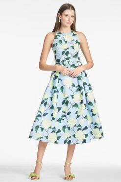 Lexie Top - Sky Citrine Peonies