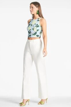 Lexie Top - Sky Citrine Peonies -Cheap The Simply Dress Store LEXIETOP SKYCITRINEPEONIES SIDE