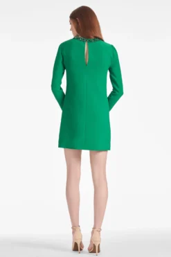 Embellished Lily Dress - Cadmium Green -Cheap The Simply Dress Store LILYDRESS CADIUMGREEN BACK scaled