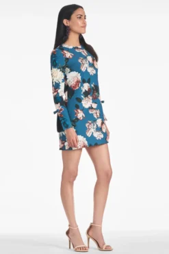 Lily Dress - Teal Garden Crepe Mini Dress 7 Lily Dress - Teal Garden Crepe Mini Dress -Cheap The Simply Dress Store LILYDRESS TEALGARDEN SIDE scaled