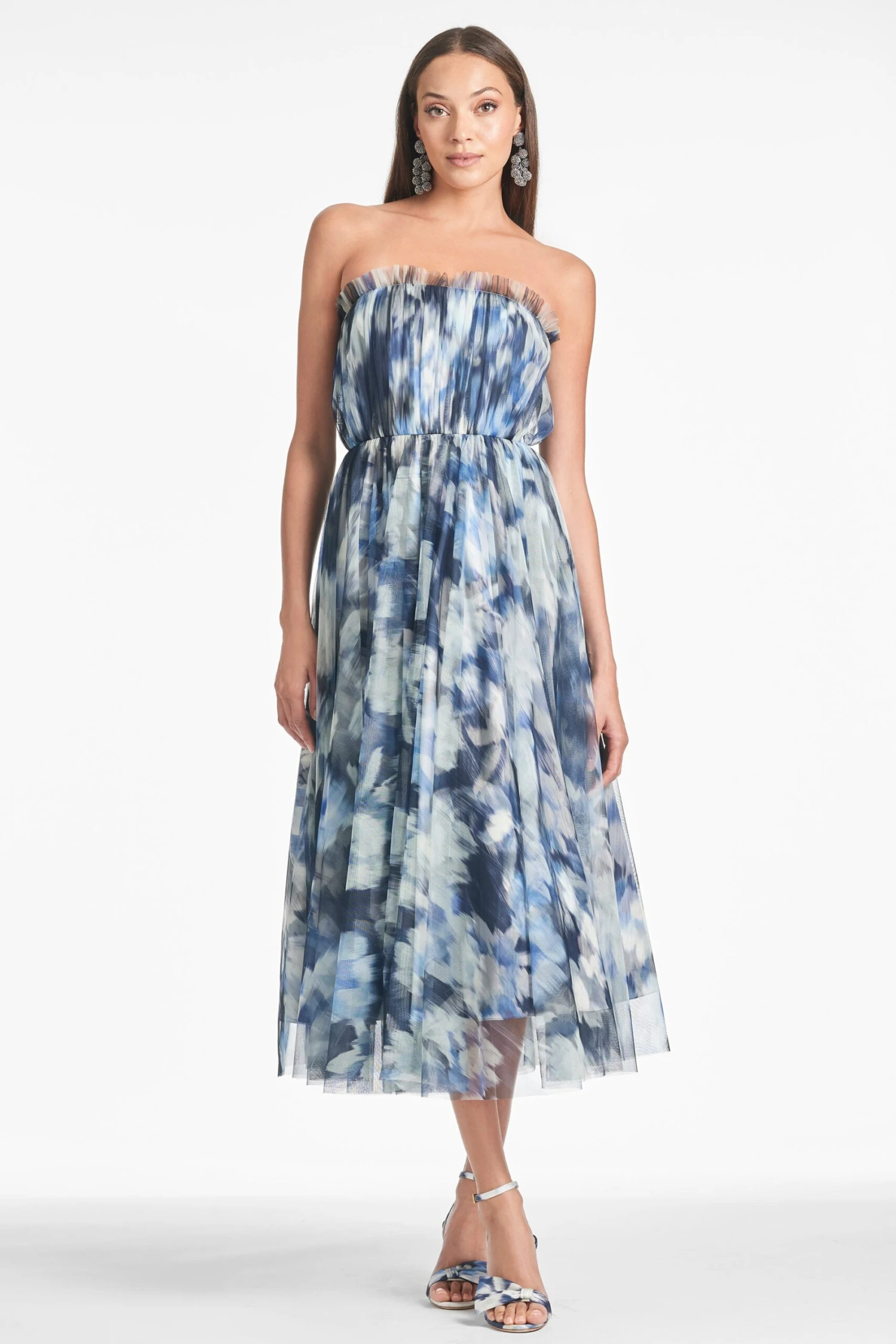 Marni Dress - Blue Ikat Floral 1 Marni Dress - Blue Ikat Floral
