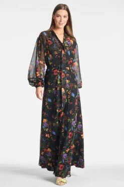 Nora Top - Noir Wildflower -Cheap The Simply Dress Store NORATOP JUNOSKIRT NOIRWILDFLOWER FRONT3