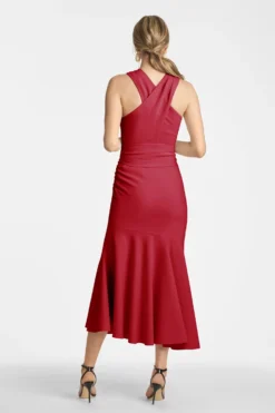 Naomi Dress - Dark Red -Cheap The Simply Dress Store NaomiDress DarkRed Back scaled