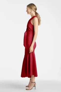 Naomi Dress - Dark Red -Cheap The Simply Dress Store NaomiDress DarkRed Side 1 scaled