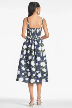 Olena Dress - Navy/Ivory Moonlit Garden -Cheap The Simply Dress Store OLENADRESS NAVYIVORYMOONLITGARDEN BACK scaled