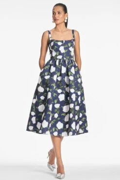 Olena Dress - Navy/Ivory Moonlit Garden 8 Olena Dress - Navy/Ivory Moonlit Garden -Cheap The Simply Dress Store OLENADRESS NAVYIVORYMOONLITGARDEN FRONT2