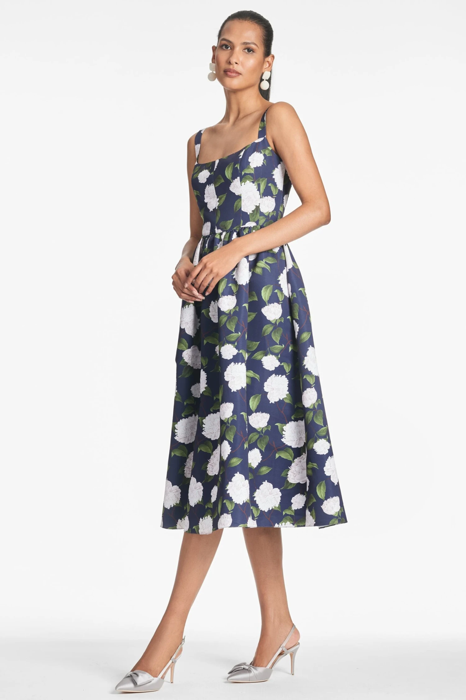 Olena Dress - Navy/Ivory Moonlit Garden 2 Olena Dress - Navy/Ivory Moonlit Garden - Image 2