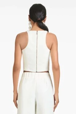 Lexie Top - Ivory - Faille -Cheap The Simply Dress Store S221B51 103 LEXIETOP OFFWHITE BACK CROP