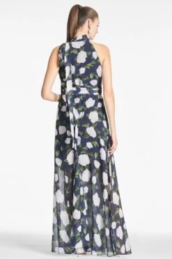 Selena Gown - Navy/Ivory Moonlit Garden -Cheap The Simply Dress Store SELENAGOWN NAVYIVORYMOONLITGARDEN BACK