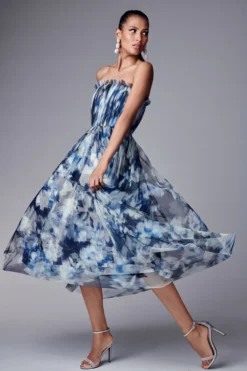 Marni Dress - Blue Ikat Floral -Cheap The Simply Dress Store SHOT 19 0015 scaled