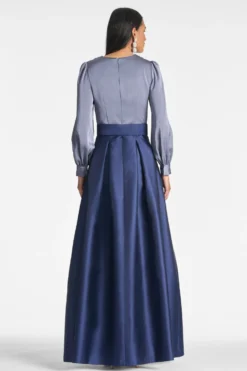 Zoe Gown - Cool Grey/Night Sky -Cheap The Simply Dress Store ZOEGOWN COOLGREYNIGHTSKY BACK scaled