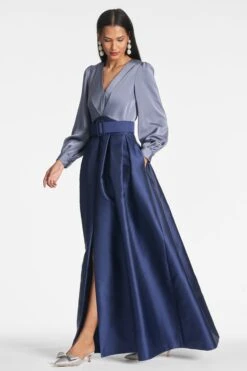 Zoe Gown - Cool Grey/Night Sky -Cheap The Simply Dress Store ZOEGOWN COOLGREYNIGHTSKY SIDE